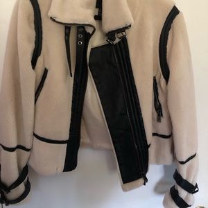 New Look Sherpa with faux leather trim